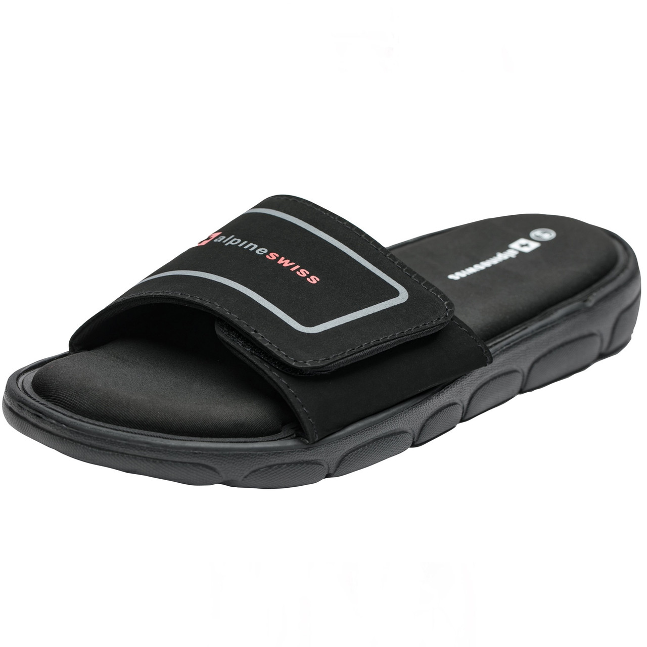 Alpine Swiss Gabe Mens Memory Foam Slide Sandals Adjustable